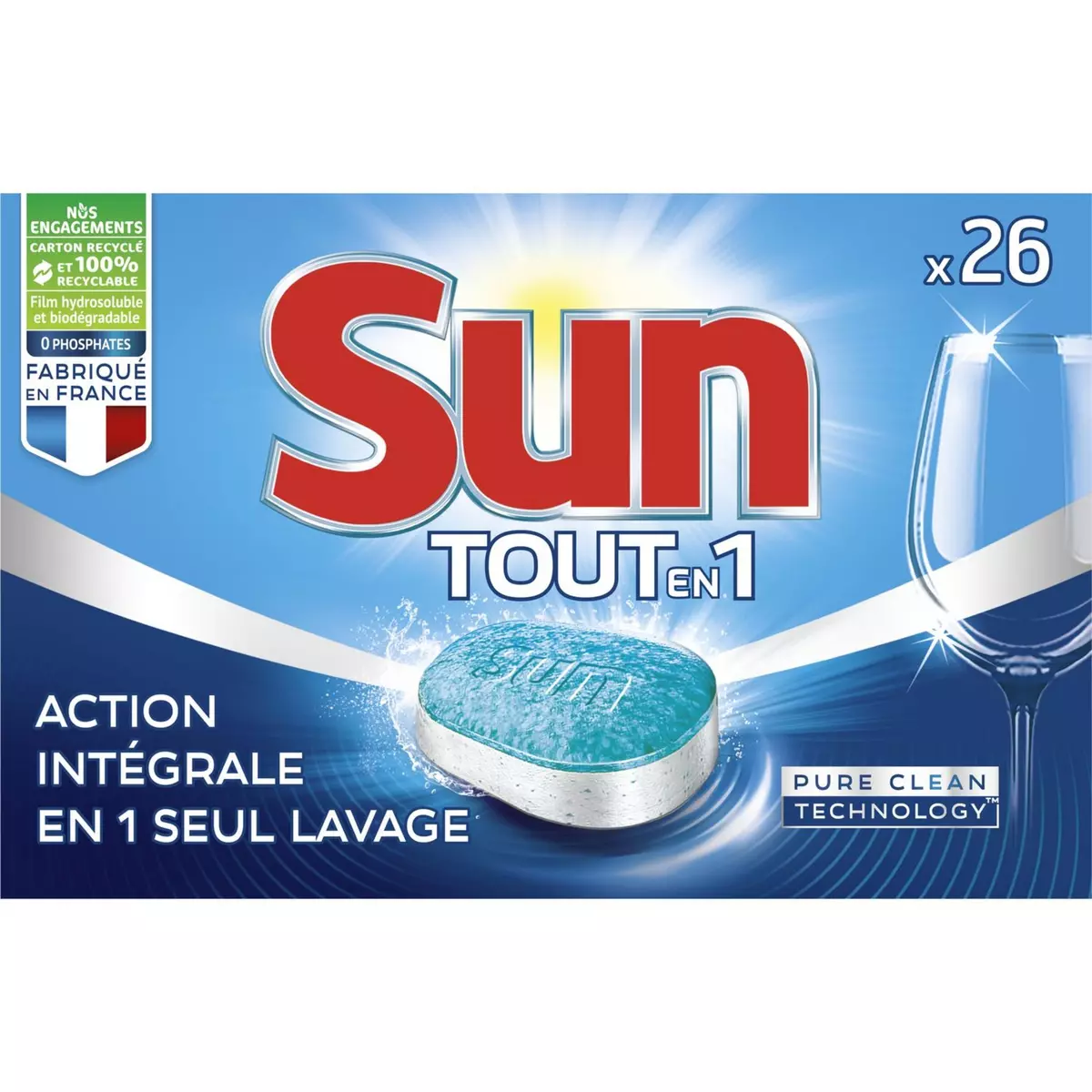 SUN Tablettes lave-vaisselle tout-en-1 26 tablettes
