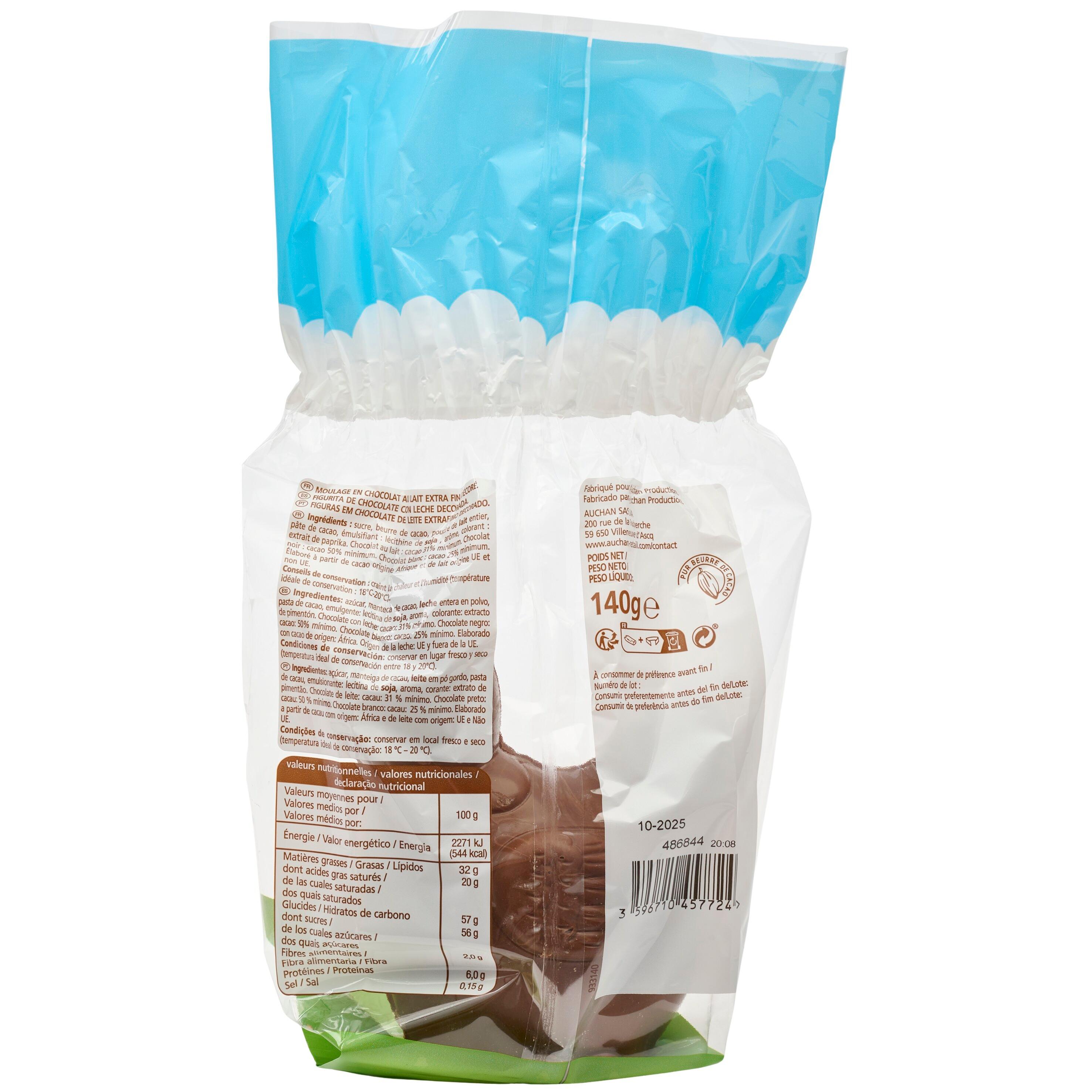 Voir la diapositive 3 : VENDOME Moulage poule en chocolat au lait extra fin décoré 140g