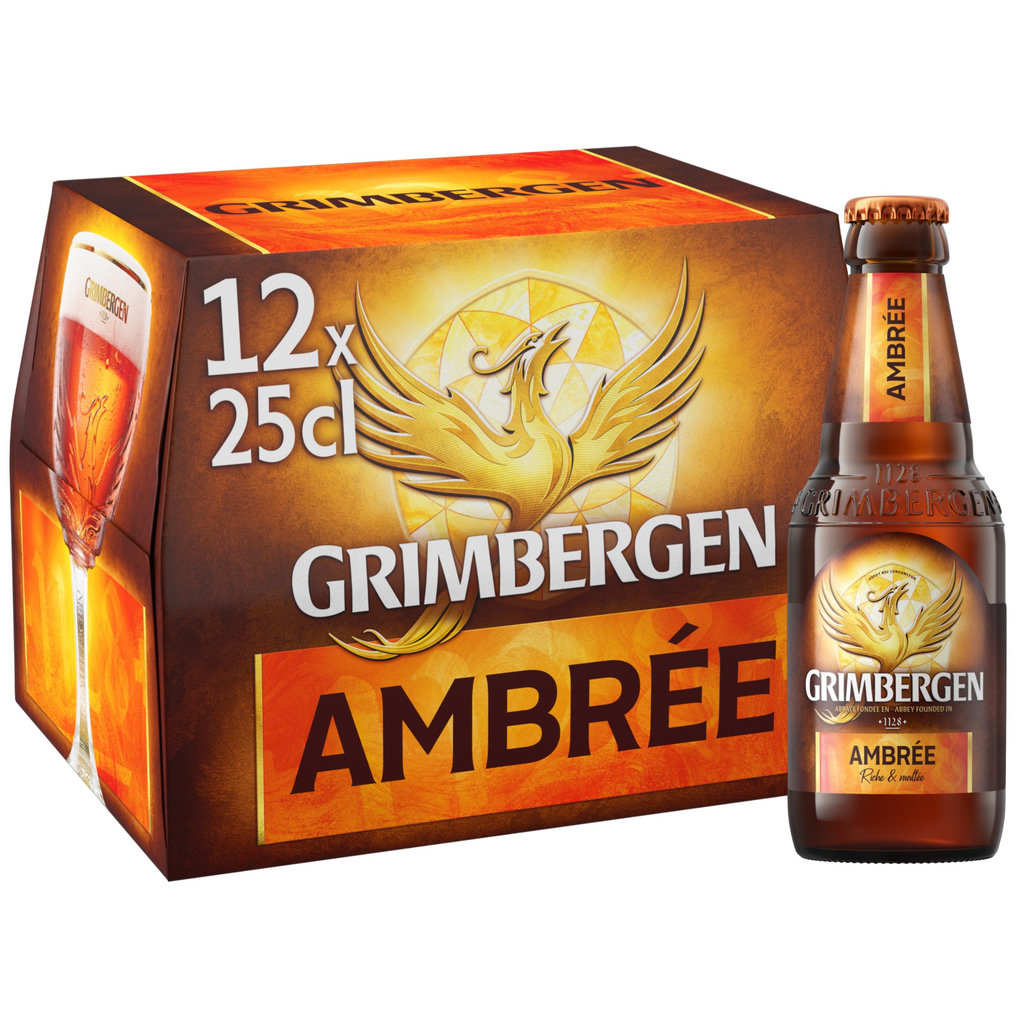 GRIMBERGEN Bière ambrée 6,5% pack bouteilles 12x25cl