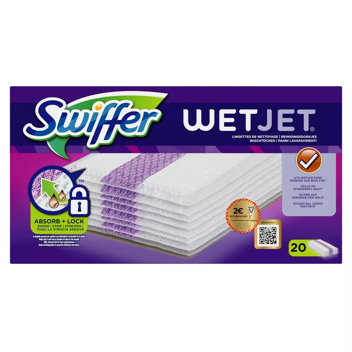 SWIFFER Kit balai attrape-poussière et lingettes humides 1 balai + 6  lingettes 1 kit pas cher 