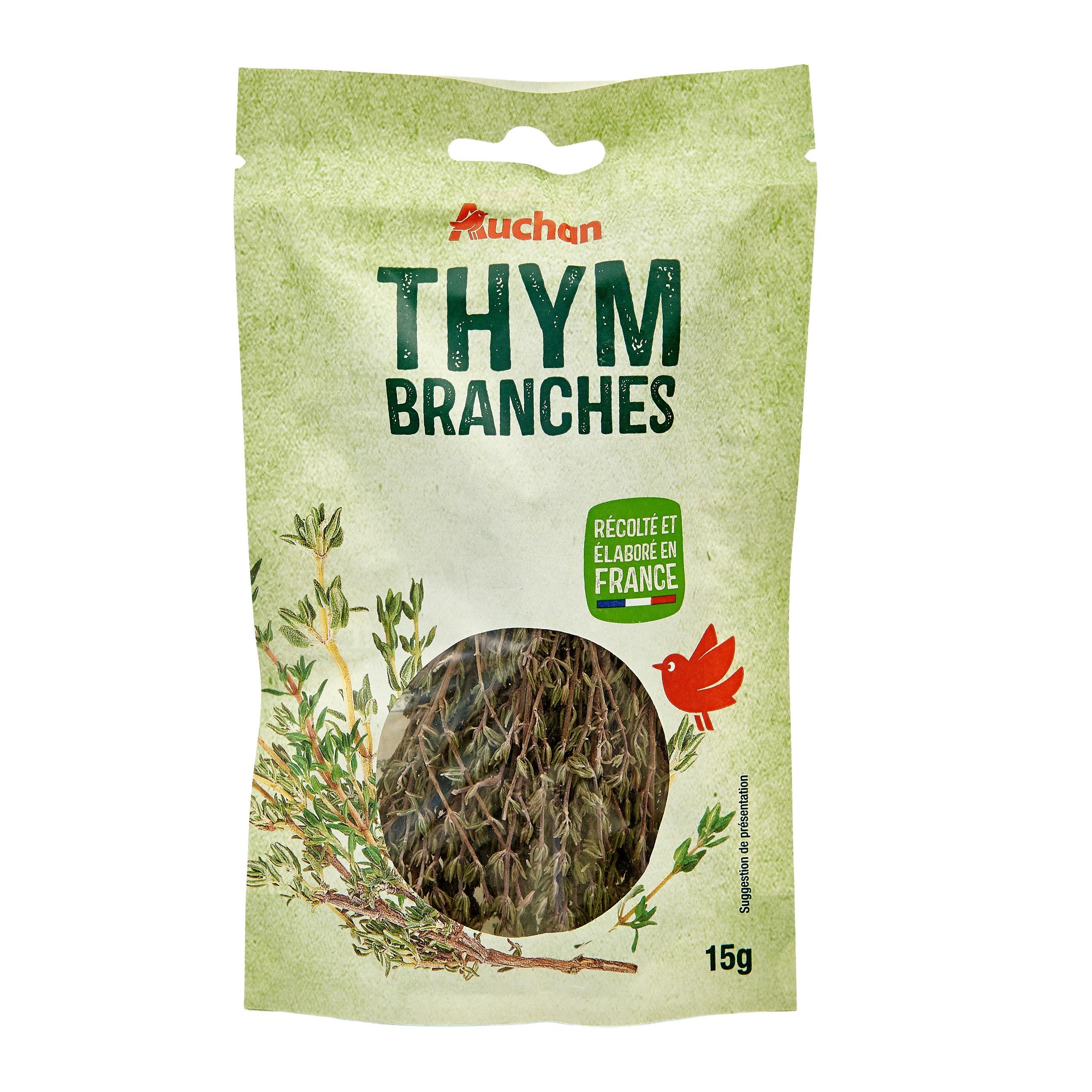 Voir la diapositive 2 : AUCHAN Thym en branches en sachet 15g