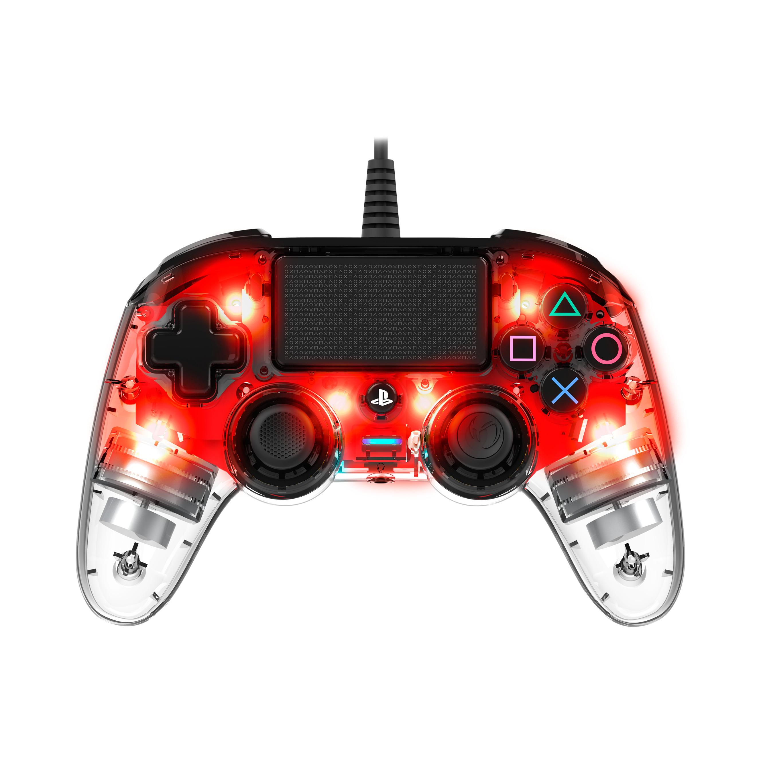 Voir la diapositive 2 : NACON Manette Filaire Lumineuse pour PS4 - Rouge