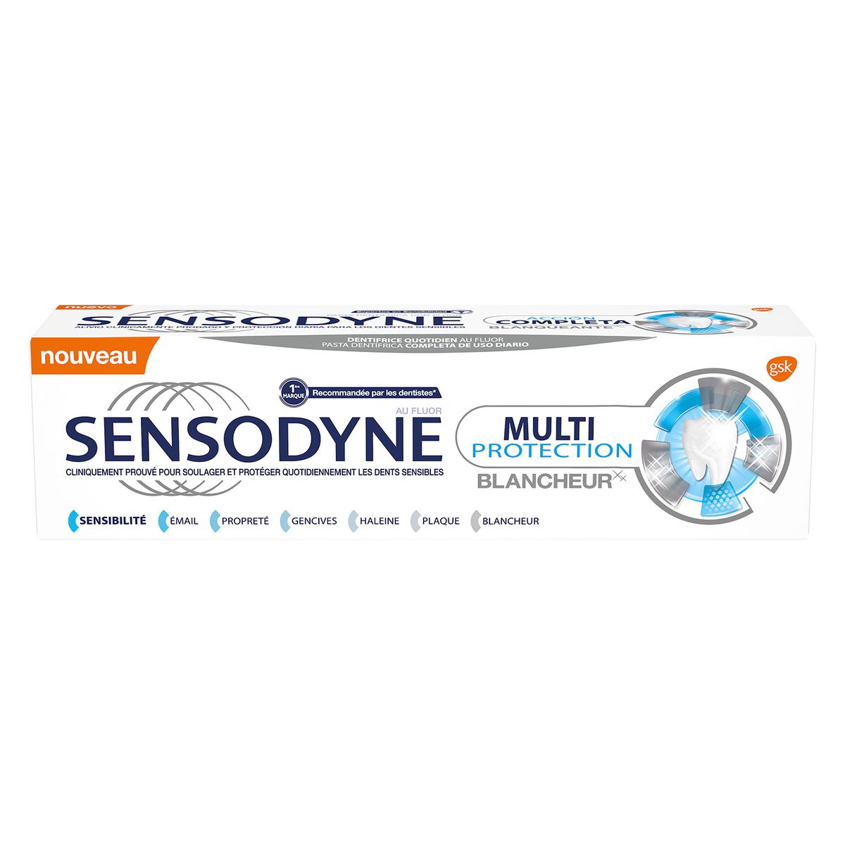SENSODYNE Dentifrice multi-protection blancheur 75ml