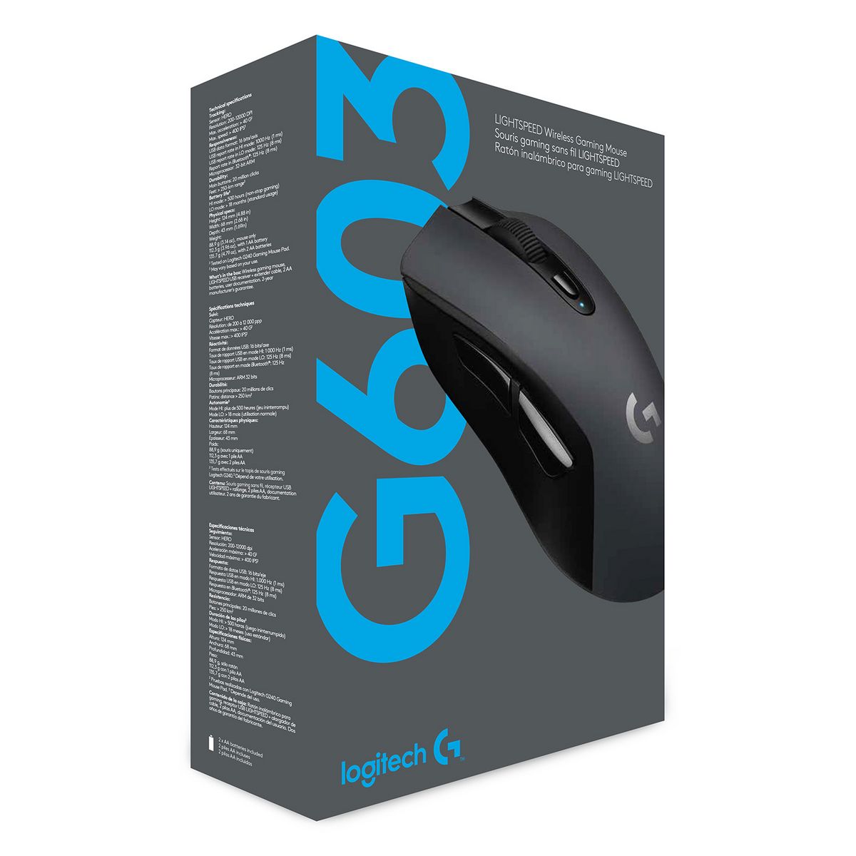 LOGITECH SOURIS GAMING G603 LIGHTSPEED SANS FIL BLUETOOTH