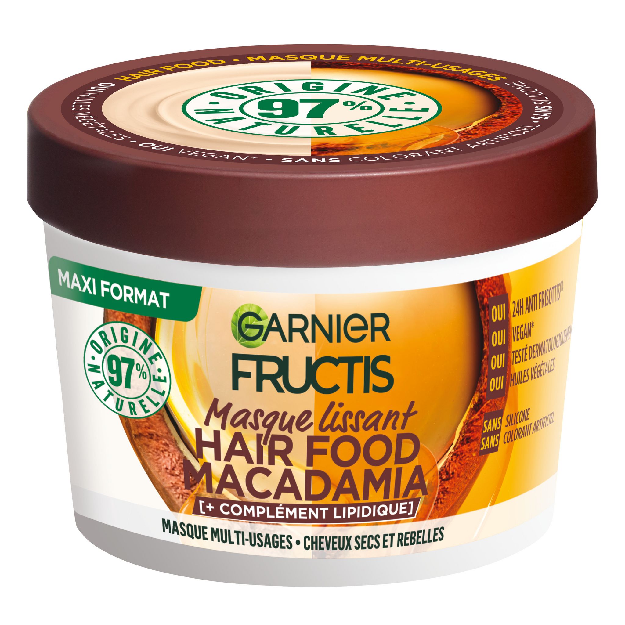 FRUCTIS Hair food masque lissant macadamia cheveux secs et rebelles 390ml