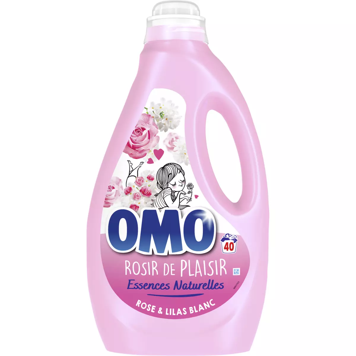 OMO Lessive liquide rose & lilas blanc 40 lavages 2l