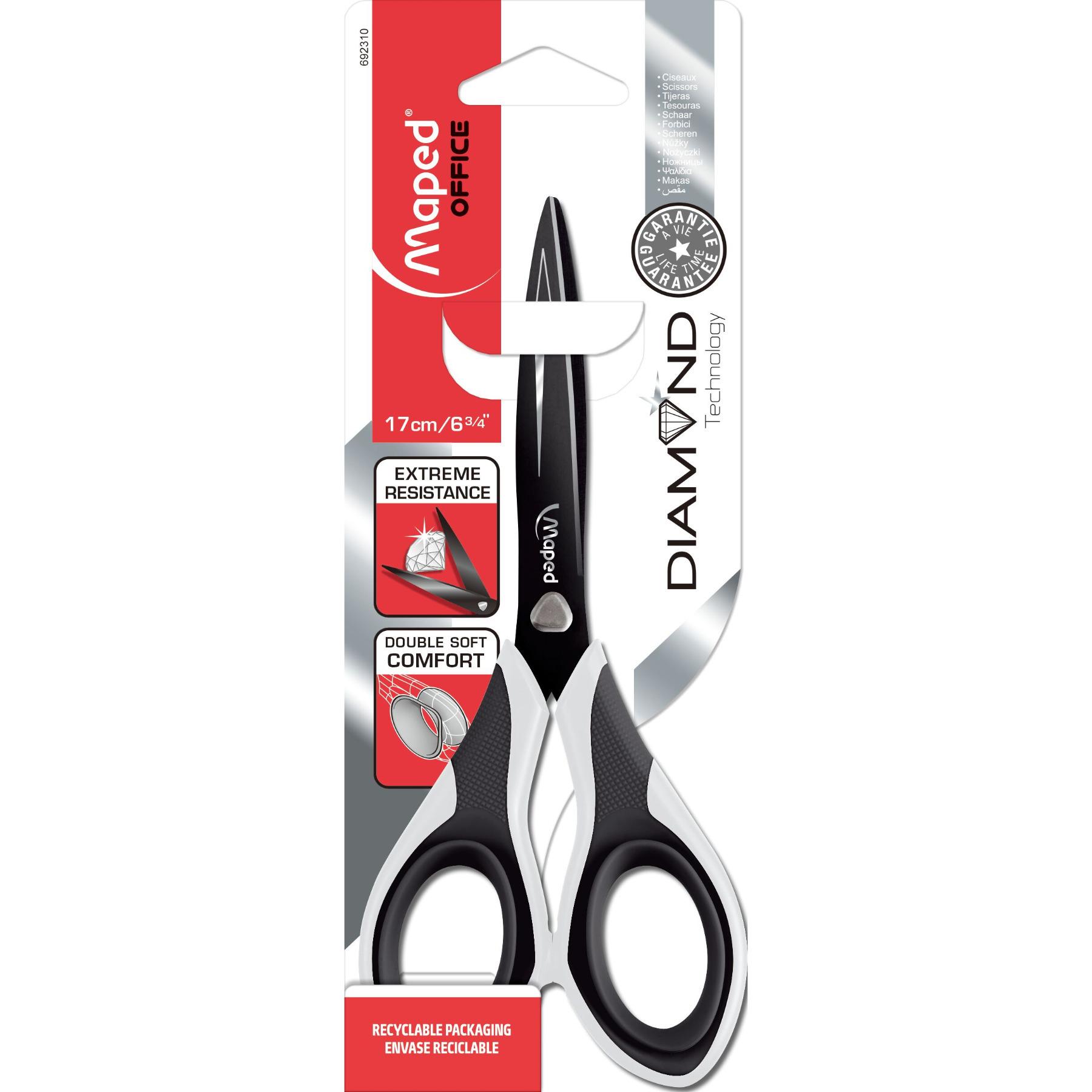MAPED Paire de ciseaux bouts pointus 17cm Diamond bi matière