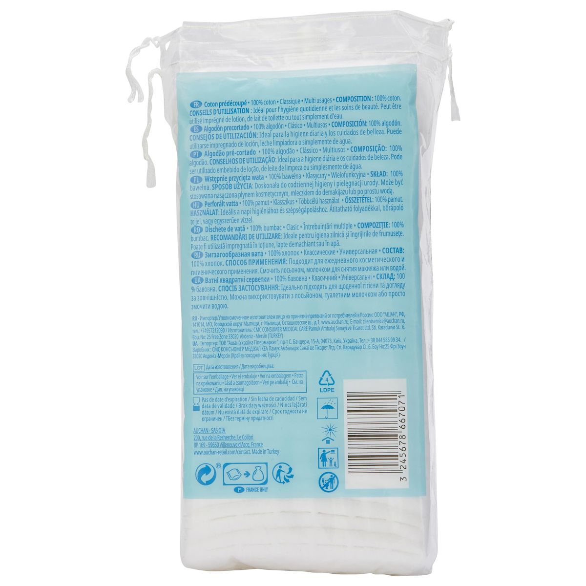 AUCHAN Cotons prédécoupé 100g