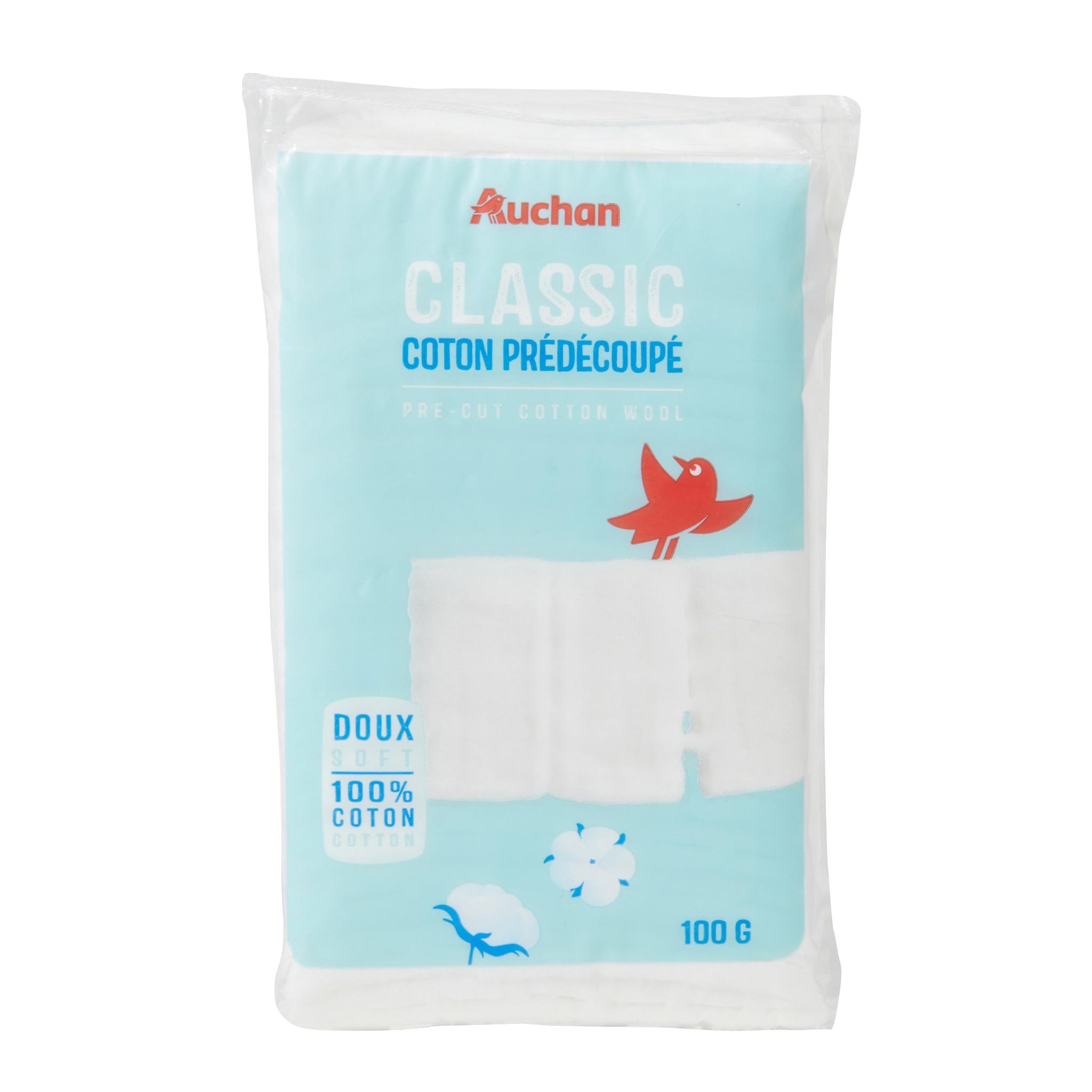 Voir la diapositive 4 : AUCHAN Cotons prédécoupé 100g
