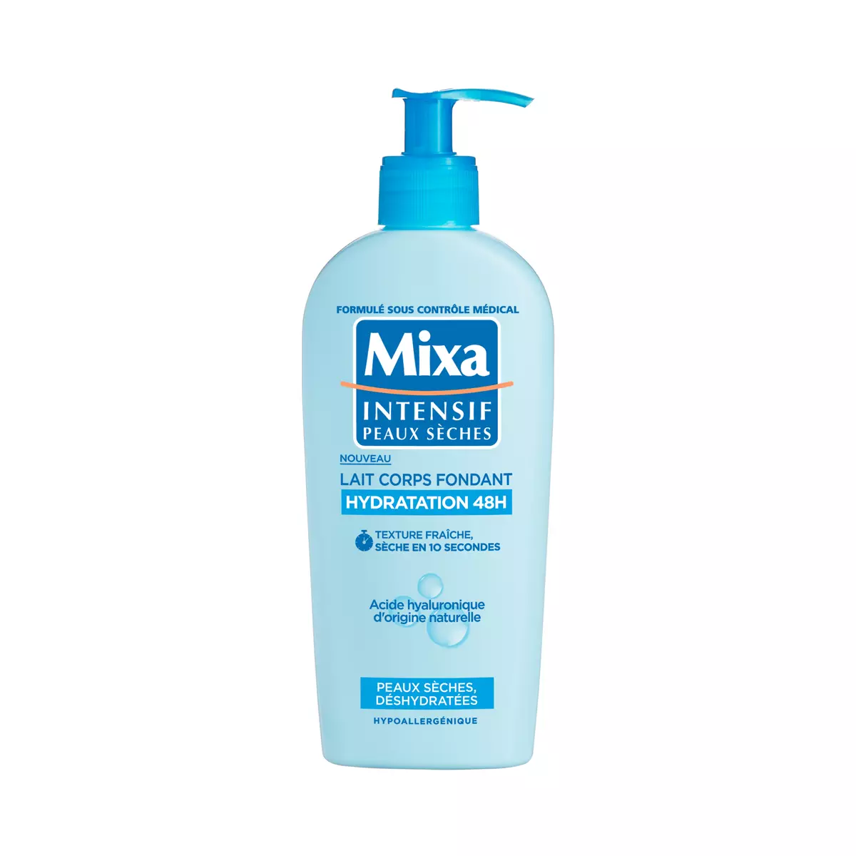 MIXA Intensif Lait corps fondant hydratation 48h peaux sèches 250ml