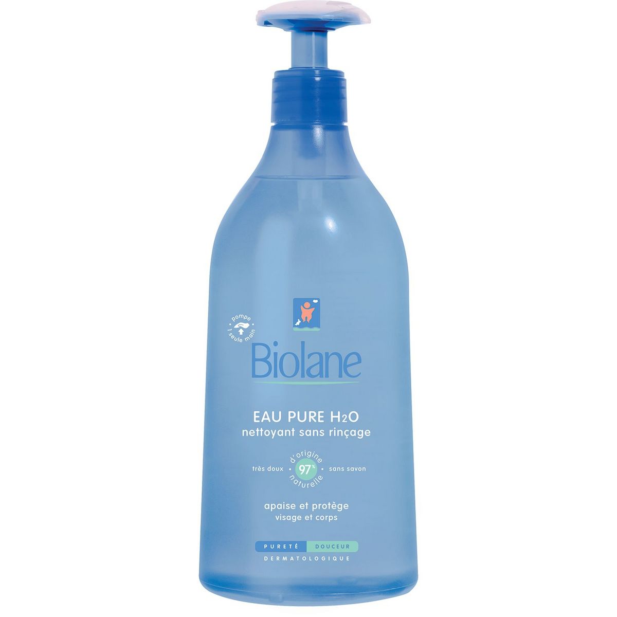 BIOLANE Eau pure nettoyante sans rinçage visage et corps pour bébé 750ml