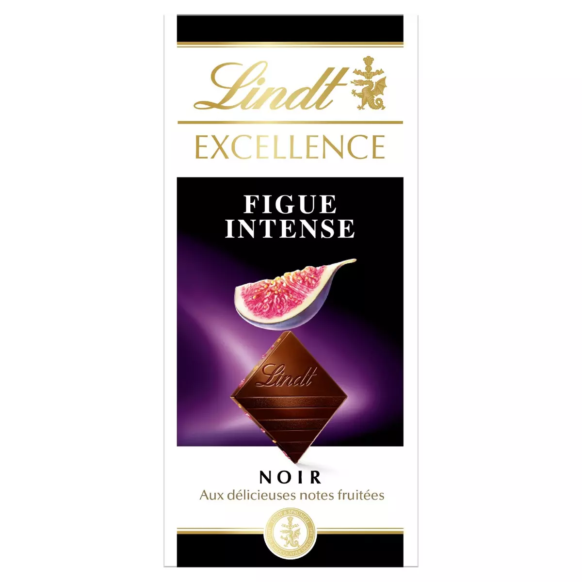 LINDT Excellence tablette de chocolat noir dégustation figue intense 1 pièce 100g