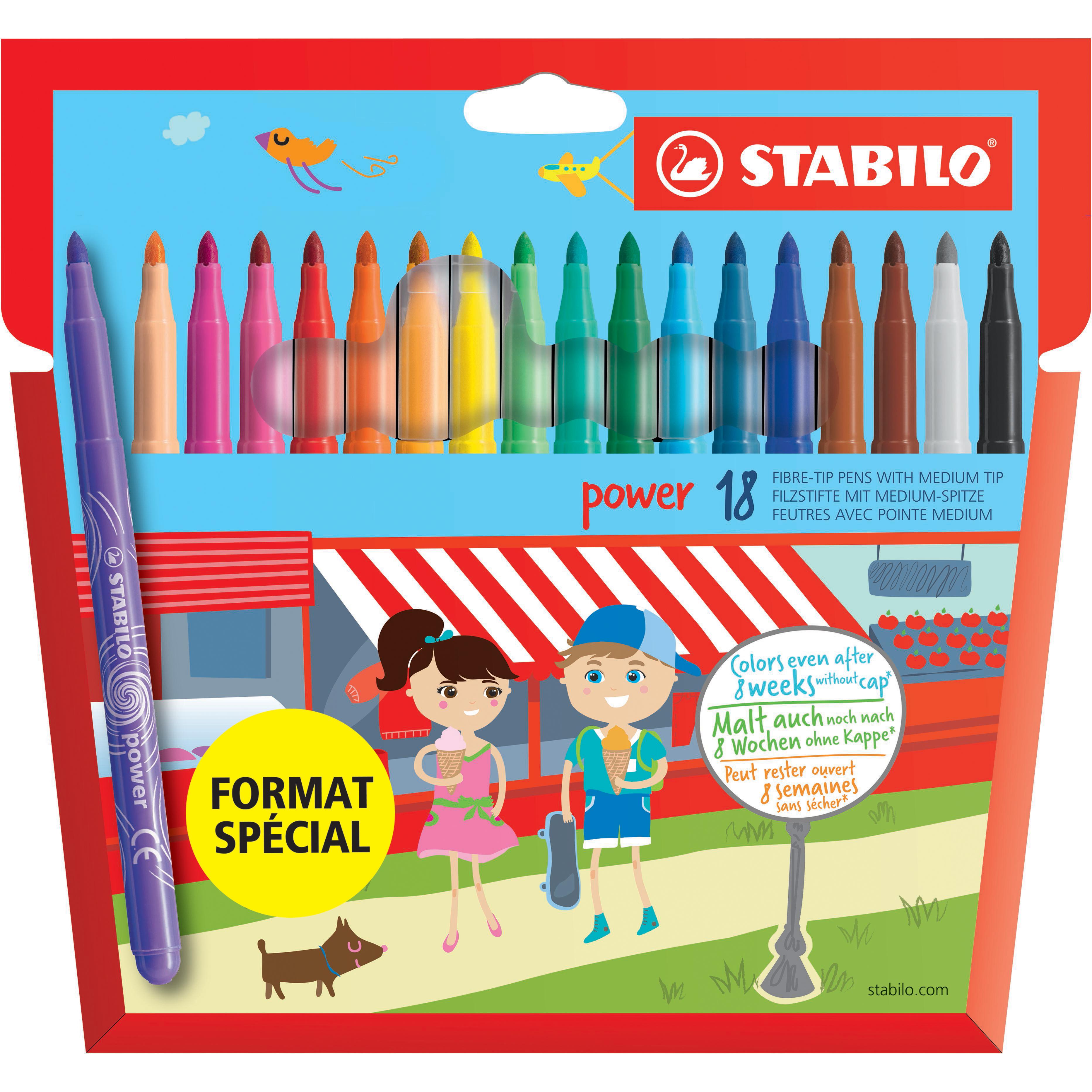STABILO Feutres x18 Power Pointe Moyenne