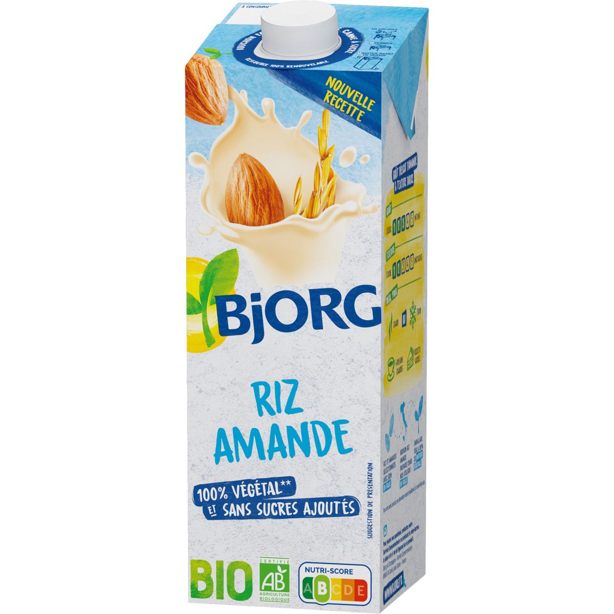 BJORG Boisson végétale riz amande bio 1l