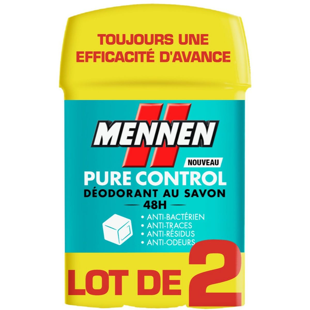 MENNEN Déodorant stick pure control 2x50ml
