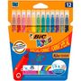Voir la diapositive 2 : BIC Etui de 12 feutres de coloriage lavables pointe moyenne KID COULEUR