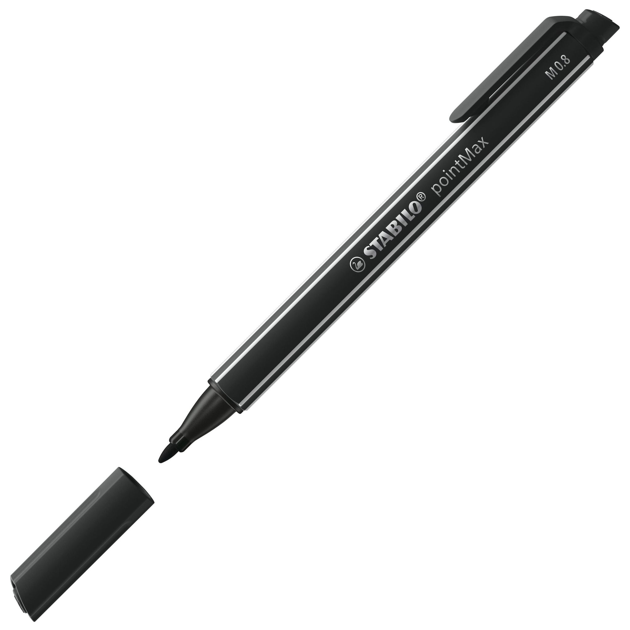 Voir la diapositive 2 : STABILO Stylo Point Max Feutre écriture Pointe moyenne 0.8mm - Noir
