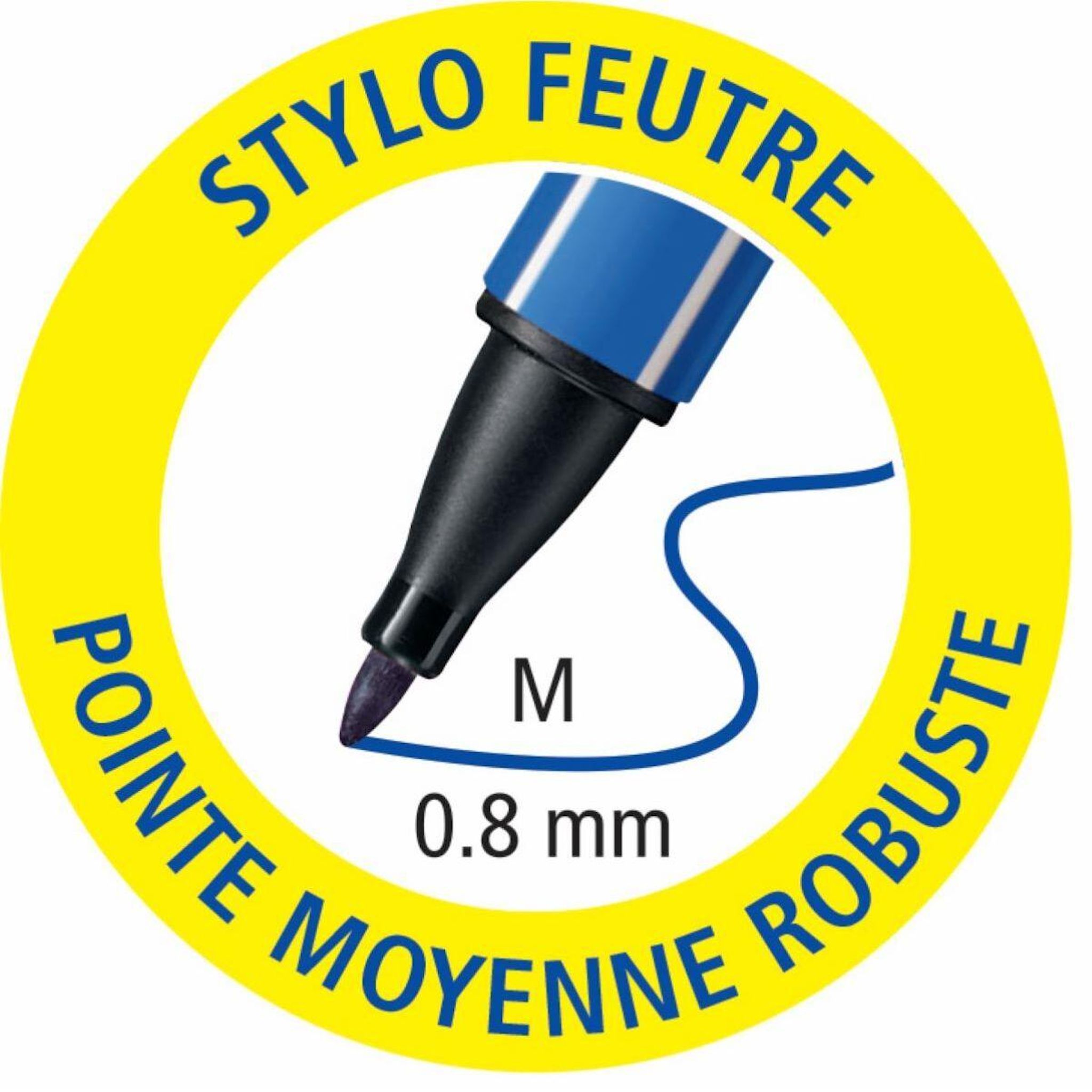 Voir la diapositive 5 : STABILO Stylo Point Max Feutre écriture Pointe moyenne 0.8mm - Noir