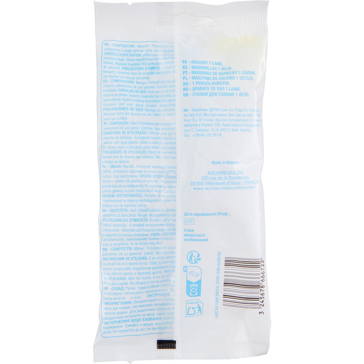 POUCE Rasoirs jetables 1 lame 5 rasoirs