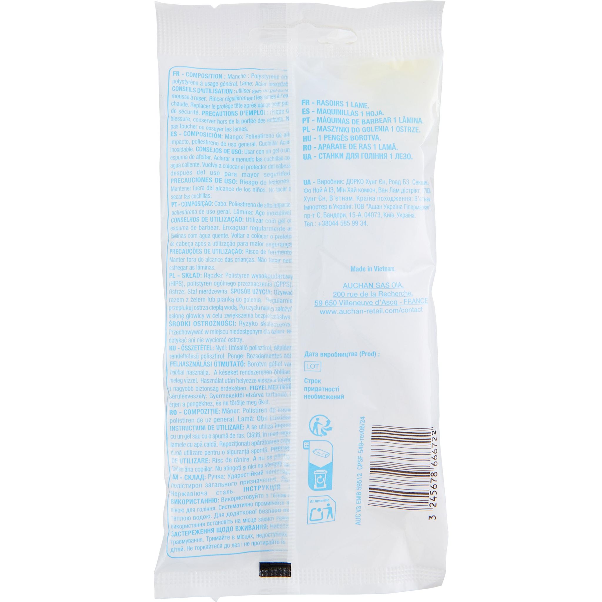 Voir la diapositive 2 : POUCE Rasoirs jetables 1 lame 5 rasoirs