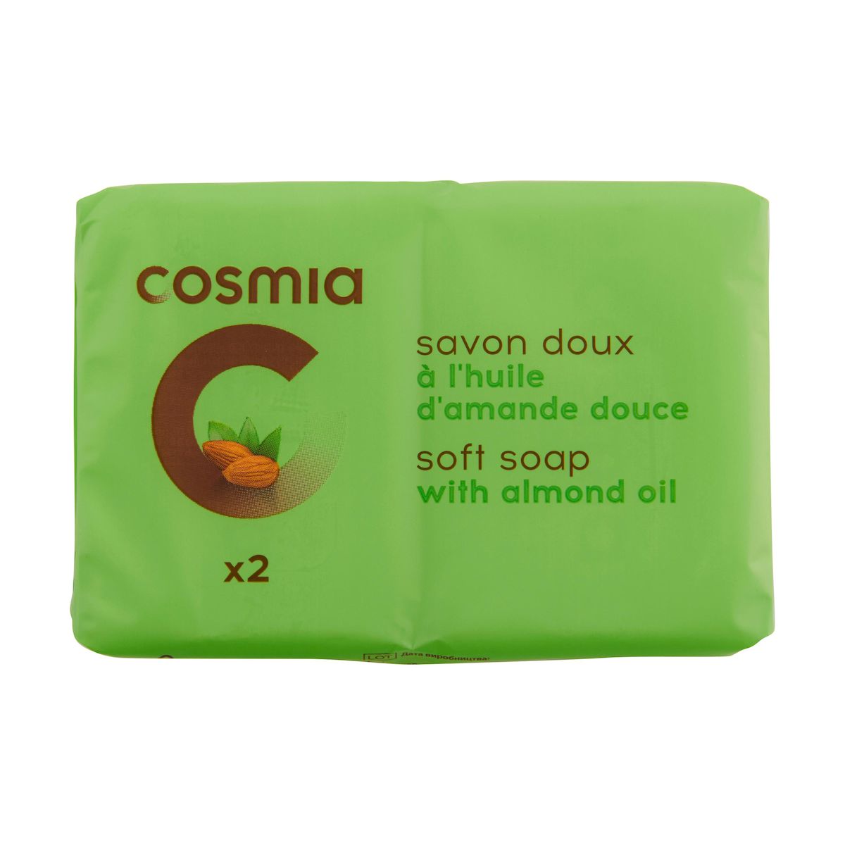 COSMIA Savons doux à l'huile d'amande douce 2x90g