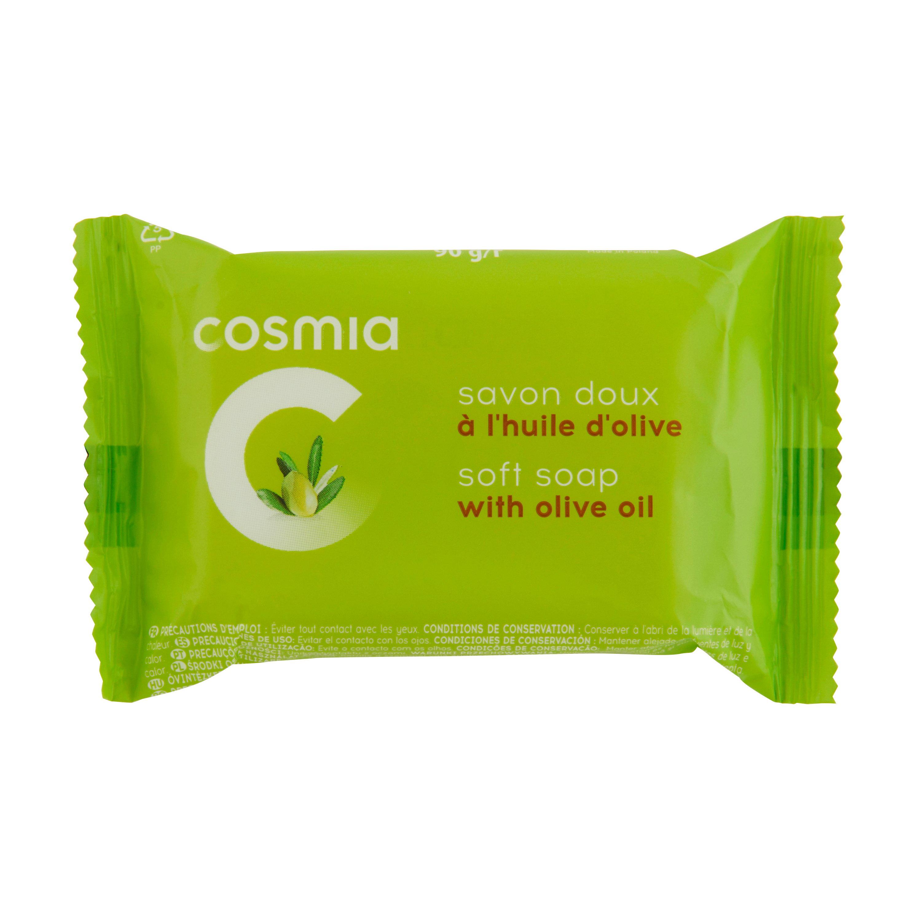 Voir la diapositive 3 : COSMIA Savon doux solide à l'huile d'olive 1 pièce 90g