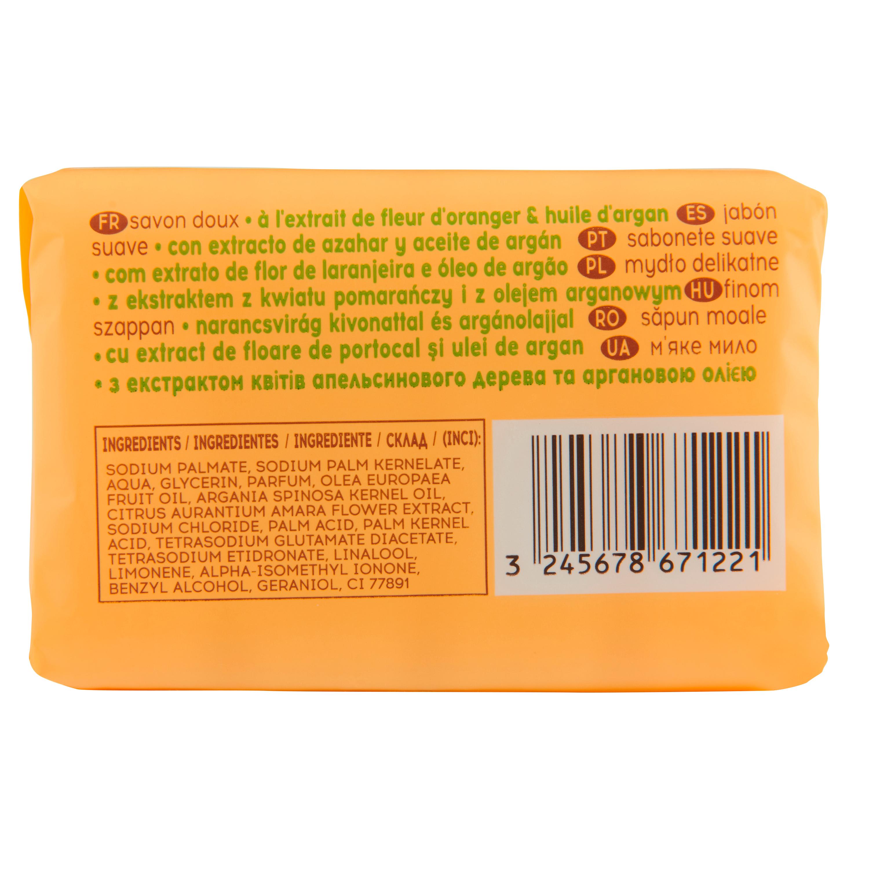 Voir la diapositive 5 : COSMIA Savon solide fdoux à la fleur d'oranger et huile d'argan 4 savons 360g