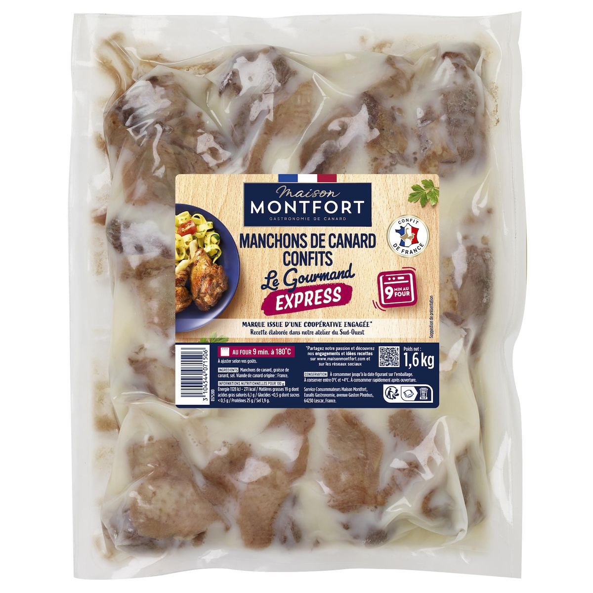 MAISON MONTFORT Manchons de canards confits 6 à 8 parts 1,6kg