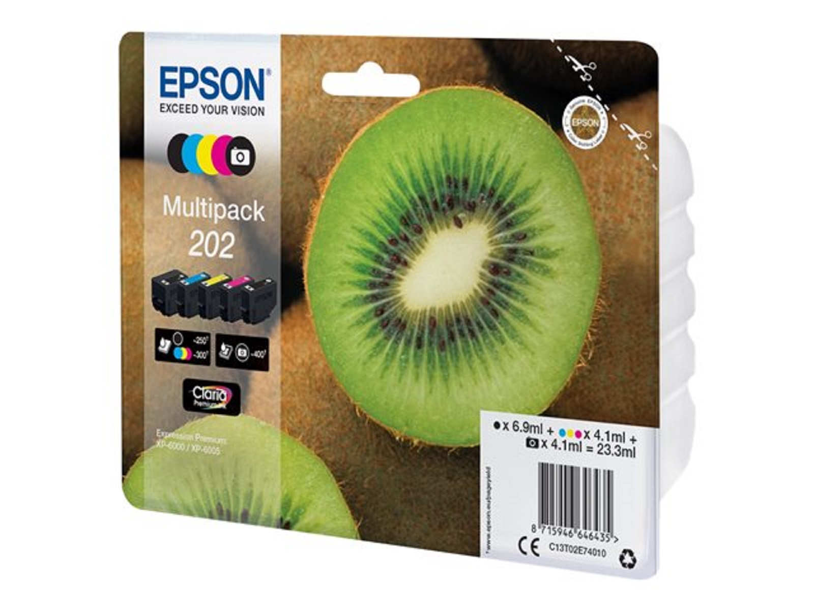 Voir la diapositive 3 : EPSON Pack de 5 cartouches d'encre Kiwi N202