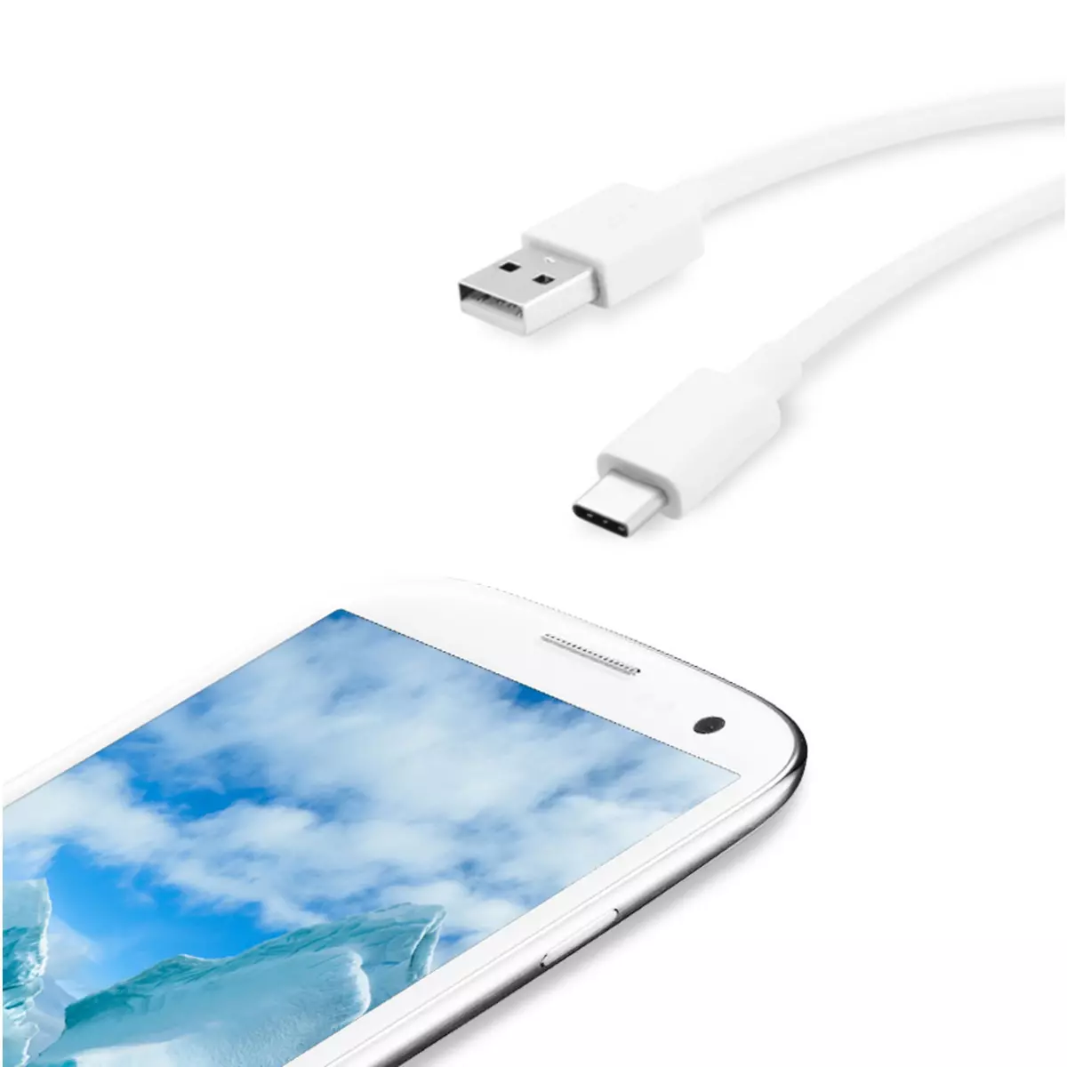 QILIVE Câble USB-C - Blanc pas cher 