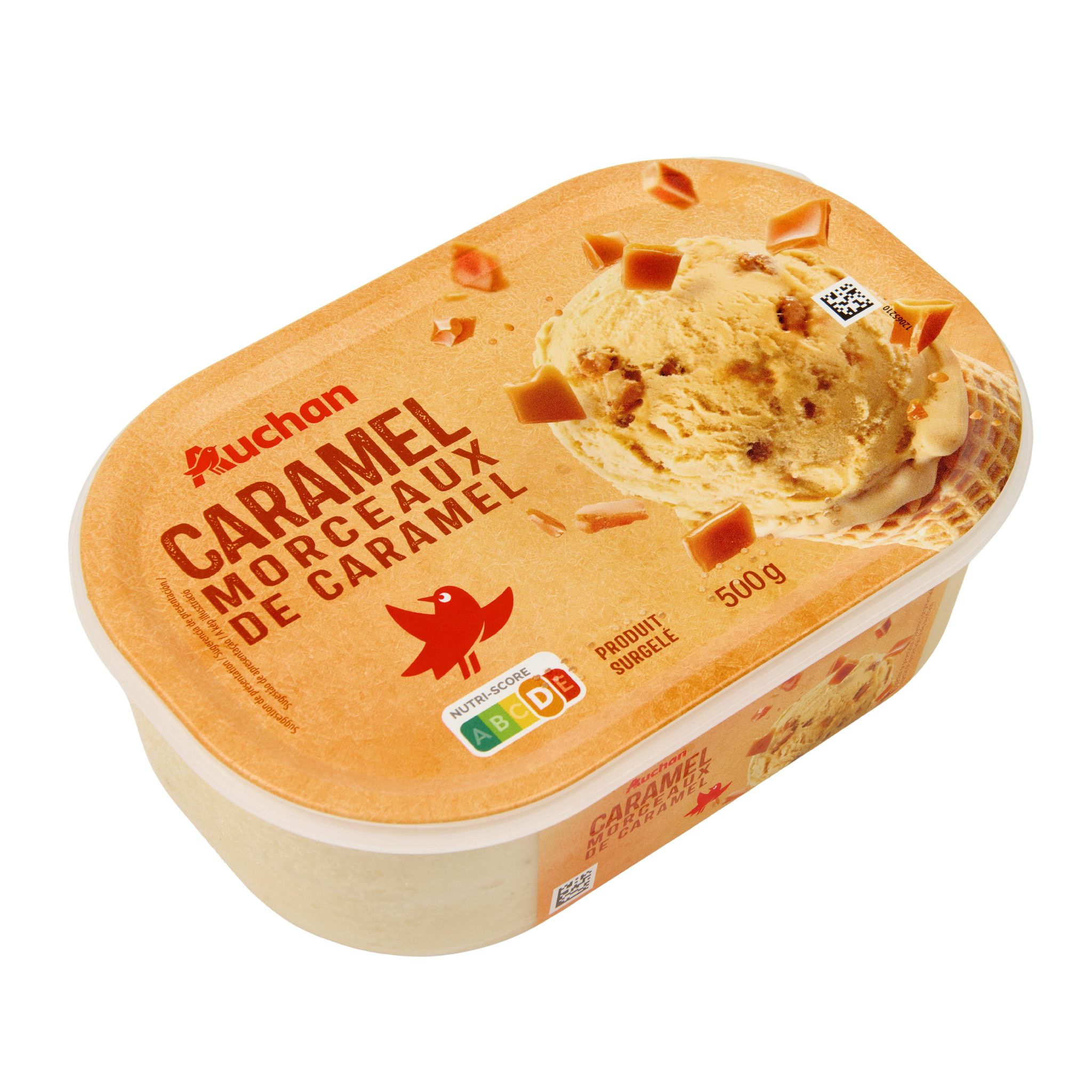 Voir la diapositive 2 : AUCHAN Glace au caramel 500g
