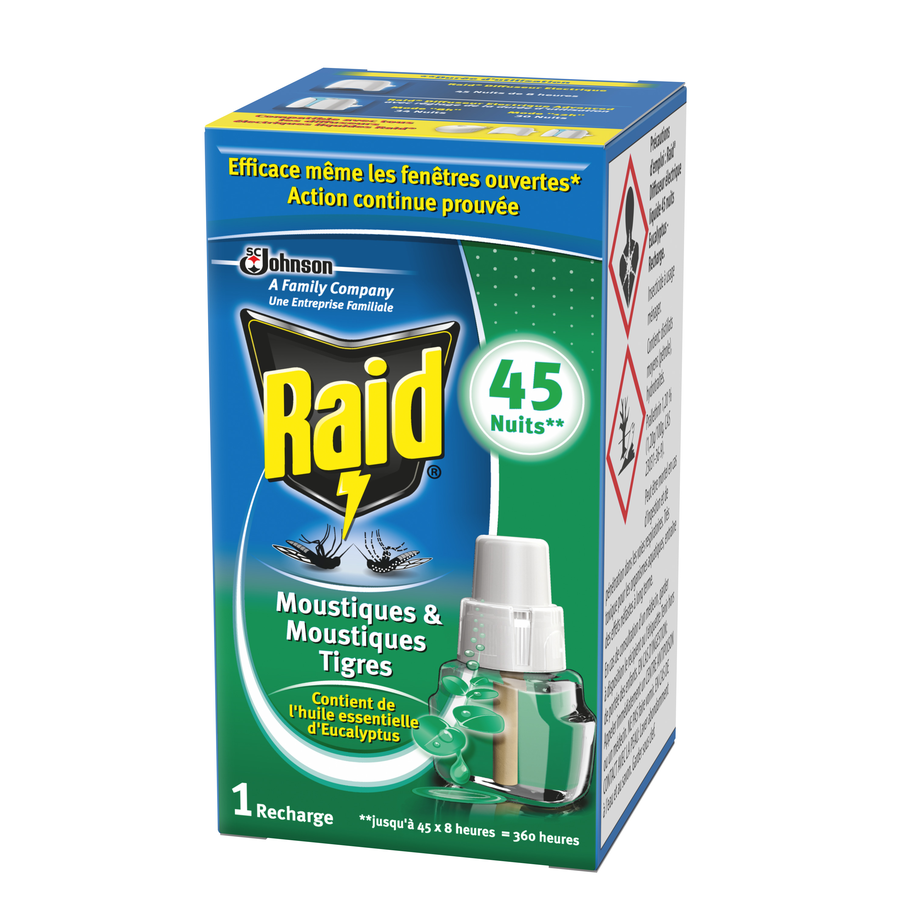 Voir la diapositive 3 : RAID Recharge diffuseur électrique anti-moustiques et moustiques tigres à l'huile essentielle d'eucalyptus efficace 45 nuits 1 recharge