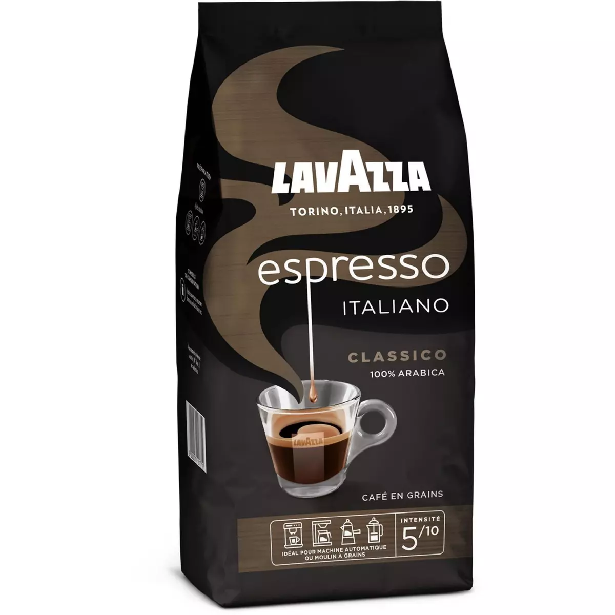 LAVAZZA Café en grain Expresso italiano classique intensité 5 500g