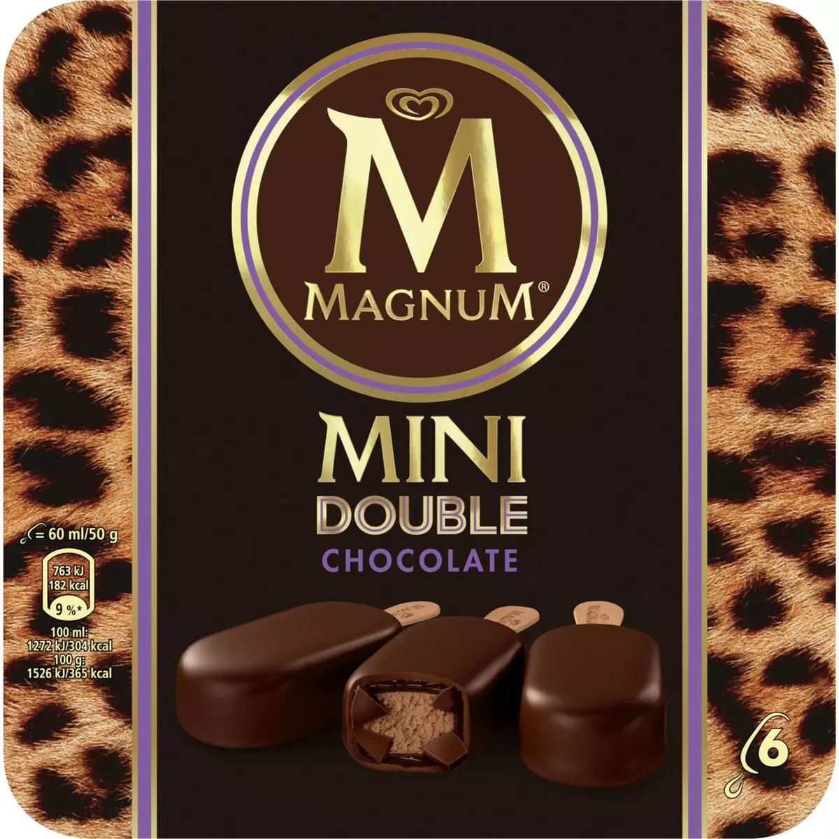 MAGNUM Mini bâtonnet glacé double chocolat 6 pièces 300g