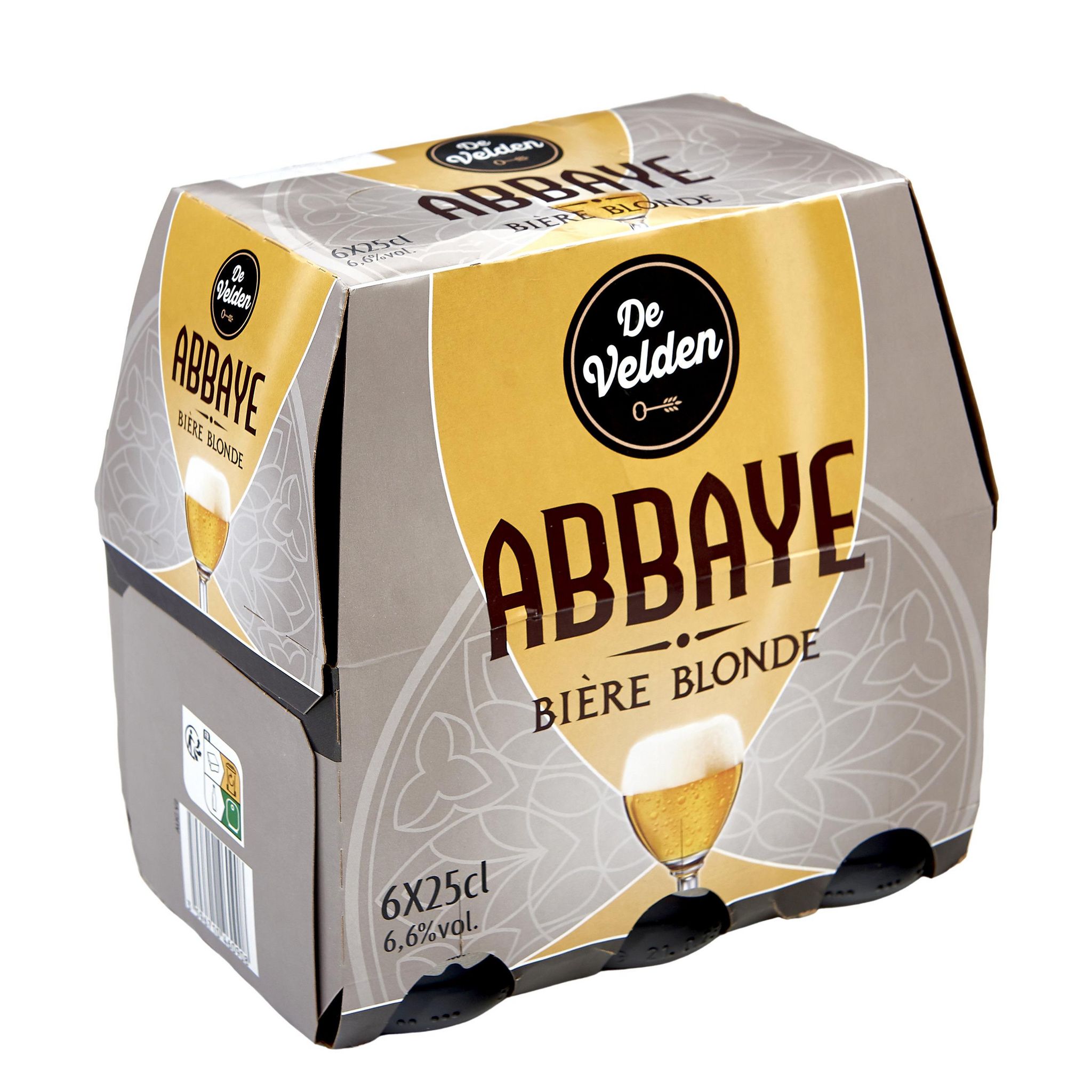 Voir la diapositive 2 : DE VELDEN Bière blonde d'abbaye 6,6% pack bouteilles 6x25cl