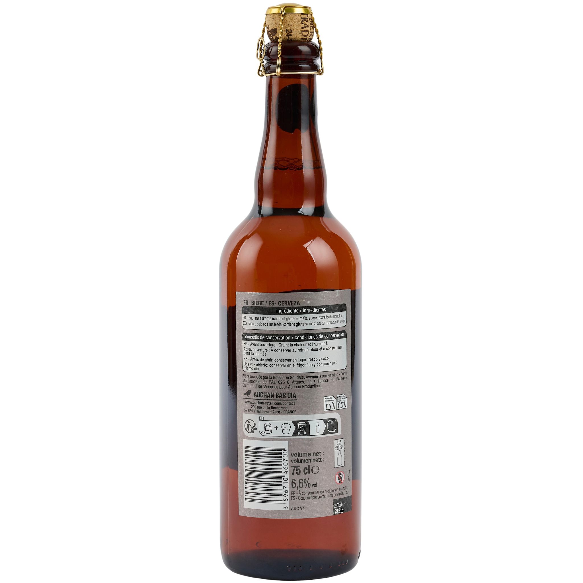 Voir la diapositive 4 : DE VELDEN Bière blonde d'abbaye 6,6% bouteille 75cl
