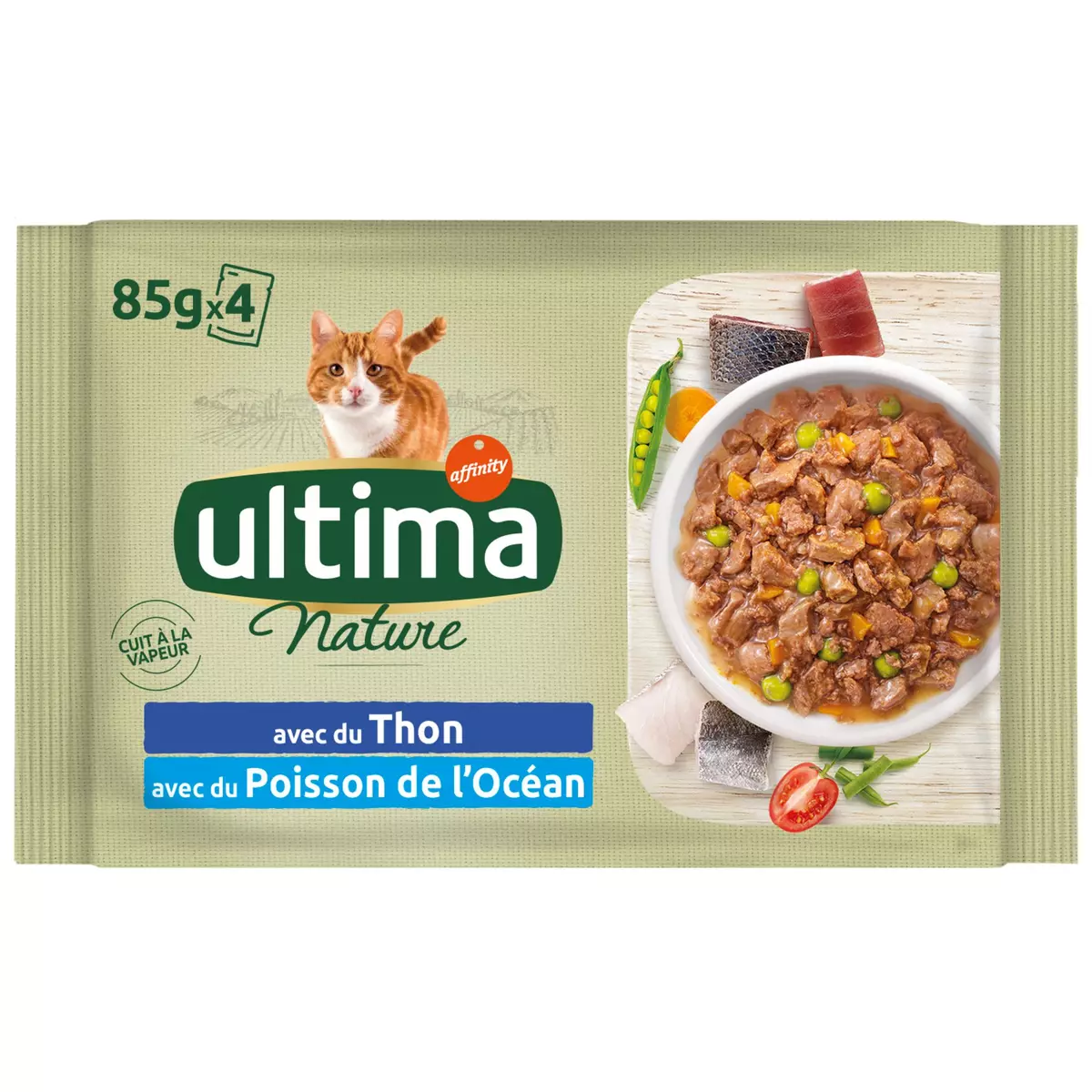 ULTIMA Sachets repas pâtée thon poisson de l'océan pour chat 4x85g