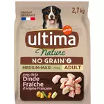ULTIMA NATURE Medium maxi croquettes sans céréales dinde pour chien 2,7kg