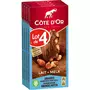 COTE D'OR Tablette chocolat au lait amandes caramélisés et pointe de sel 4 tablettes 4x180g