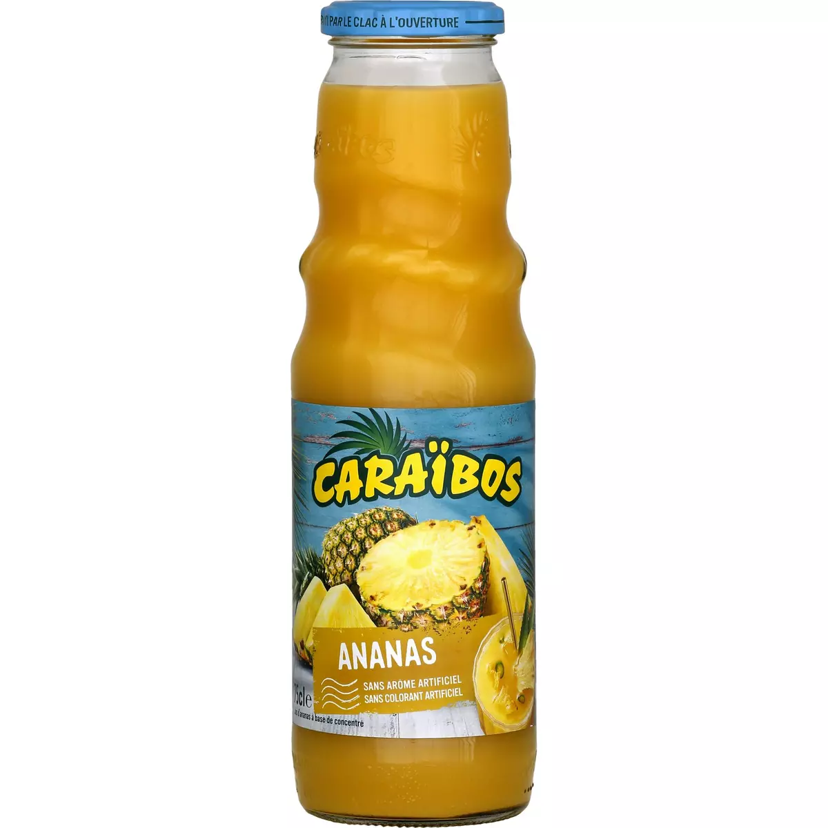 CARAIBOS Jus d'ananas à base de concentré bouteille verre 75cl