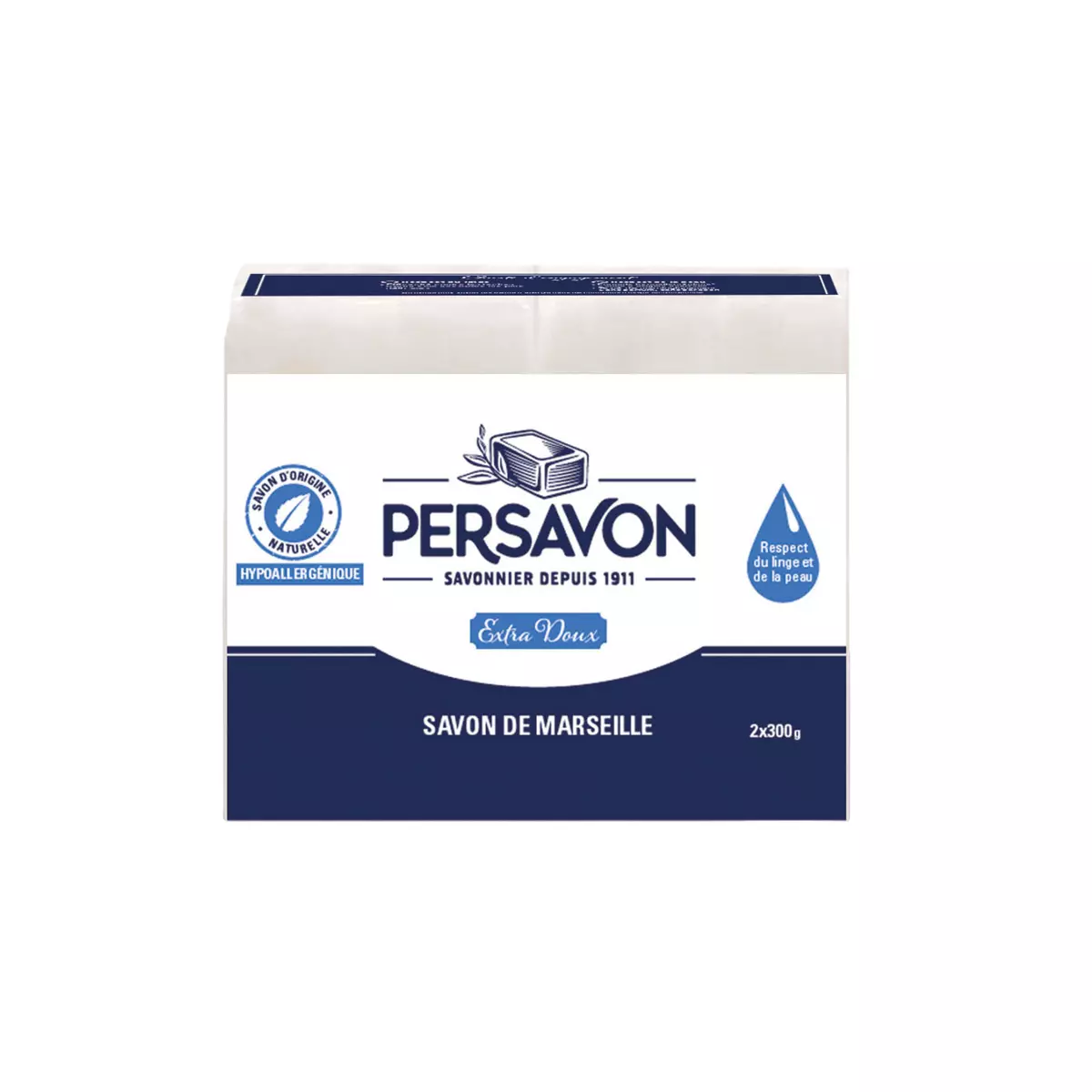 PERSAVON Savon de Marseille extra doux 2 savons 2x300g