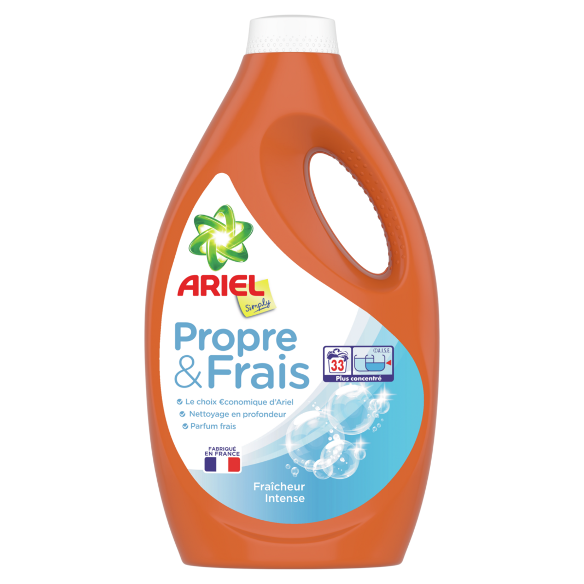 ARIEL Propre & Frais Lessive liquide fraîcheur intense 33 lavages 1,815l