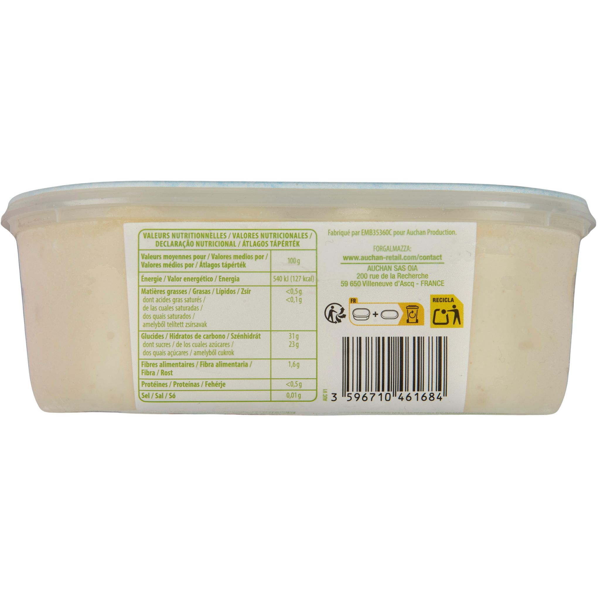 Voir la diapositive 5 : AUCHAN Sorbet poire avec morceaux 669g