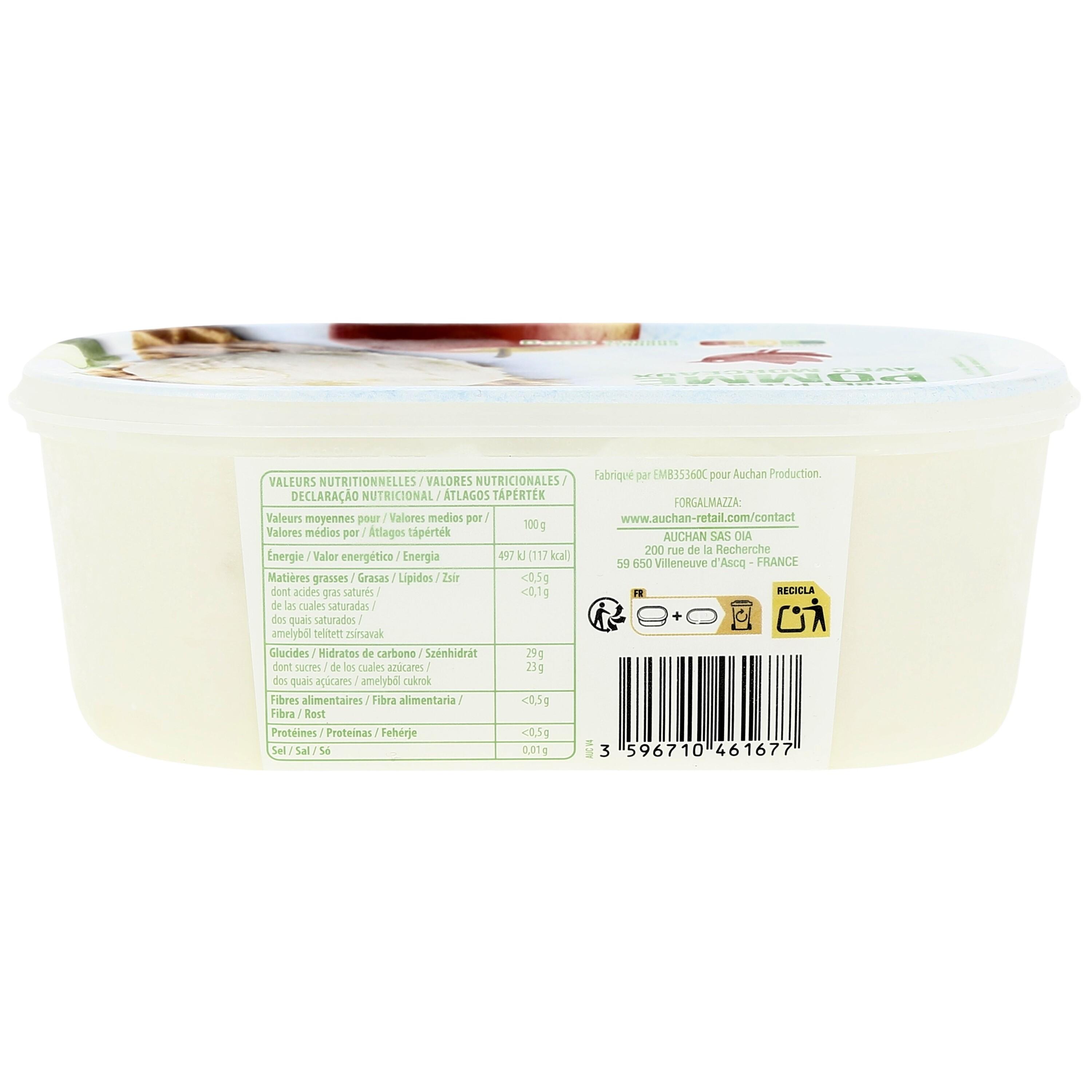 Voir la diapositive 2 : AUCHAN Sorbet pomme avec morceaux 665g