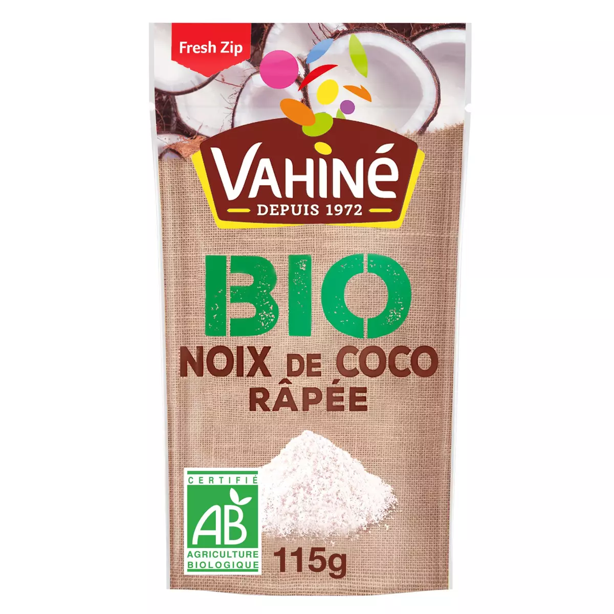 VAHINE Noix de coco bio rapée 115g