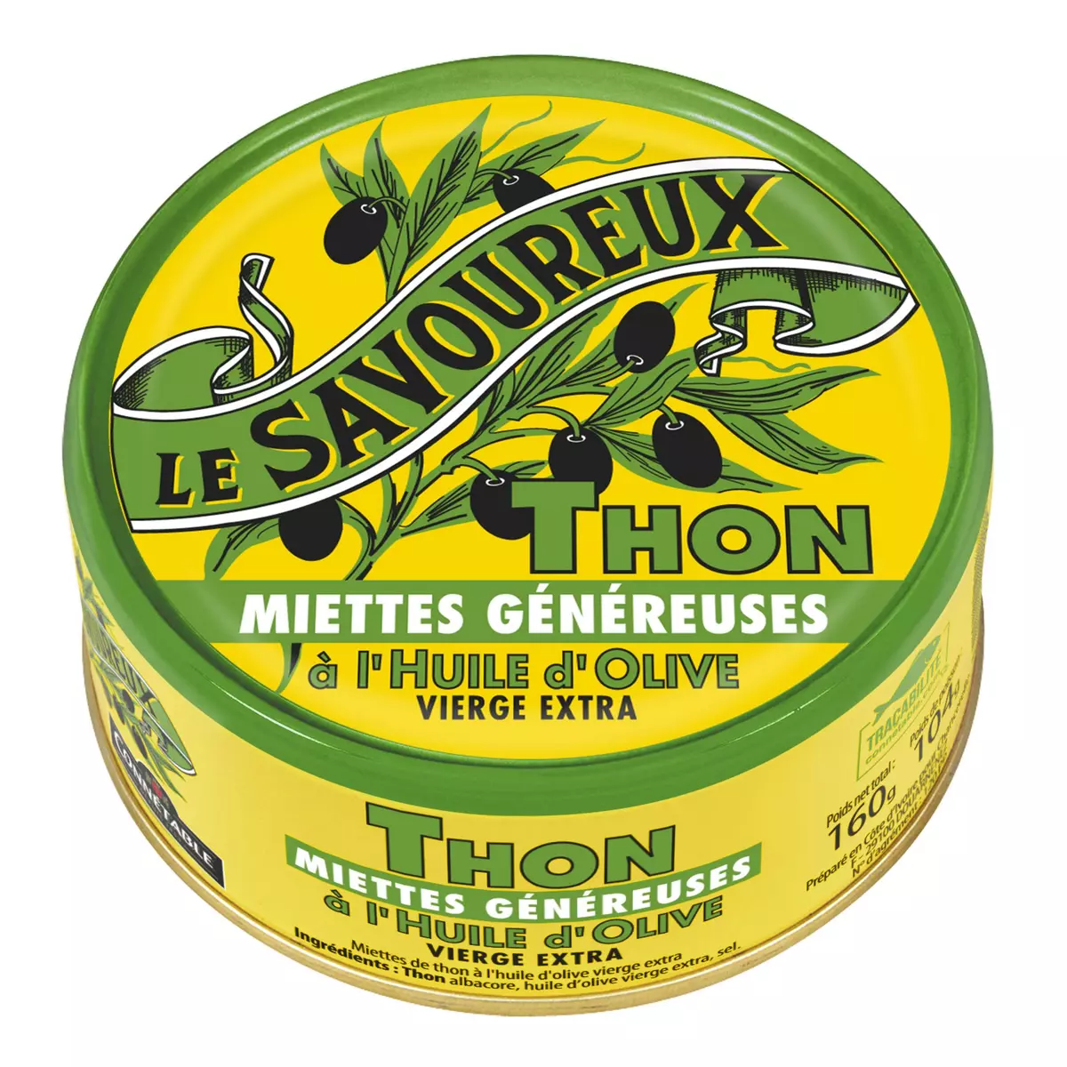 LE SAVOUREUX Miettes de thon généreuses à l'huile d'olive vierge extra 160g
