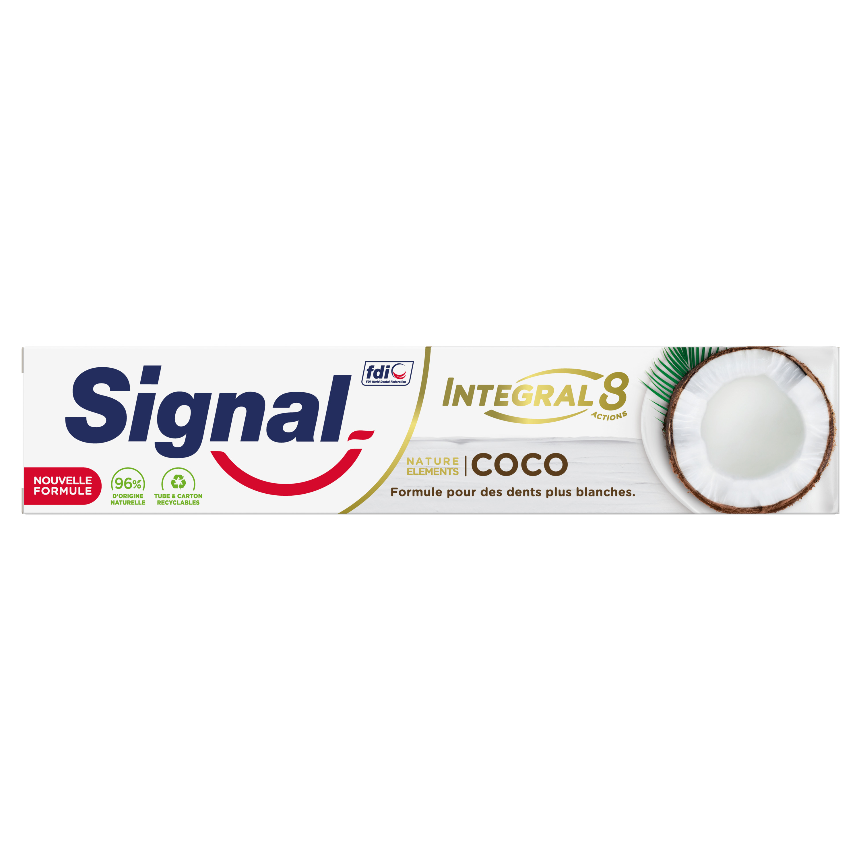 Voir la diapositive 2 : SIGNAL Dentifrice antibactérien blancheur Nature Eléments coco 75ml