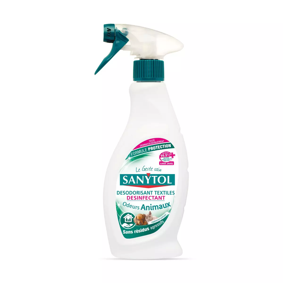 SANYTOL Spray désinfectant textiles odeurs animaux 500ml