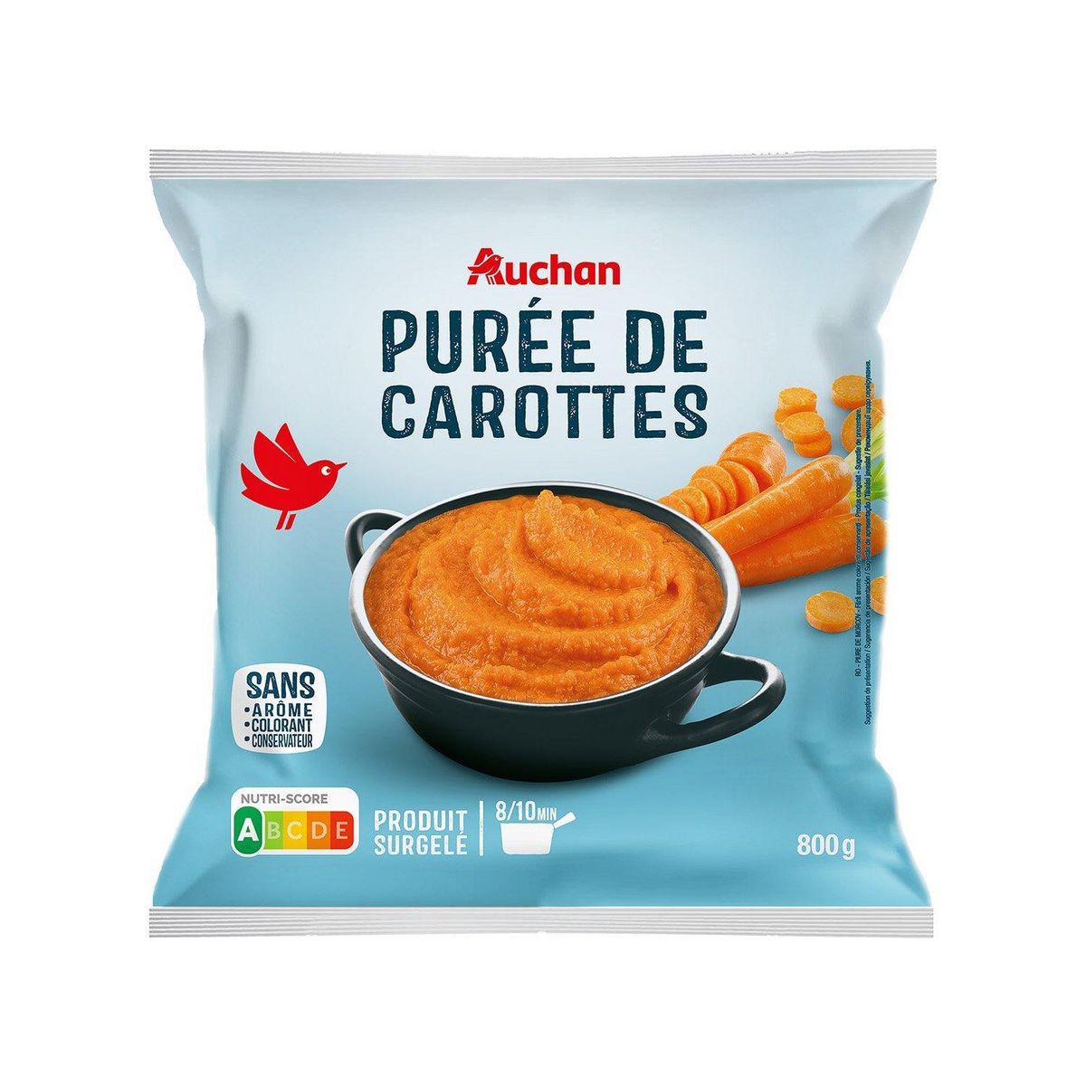 AUCHAN Purée de carottes 4 portions 800g