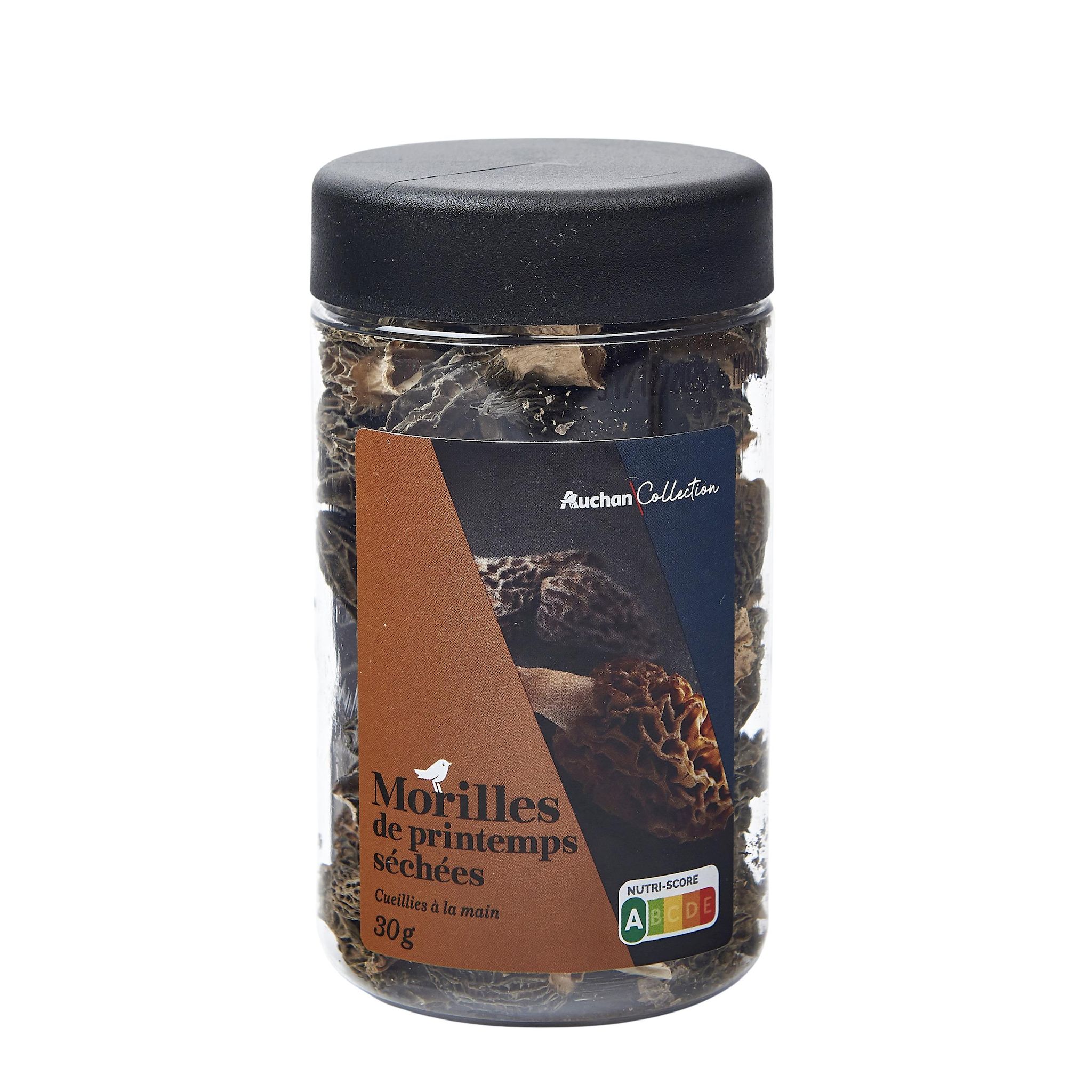 Voir la diapositive 2 : AUCHAN COLLECTION Morilles séchées 30g